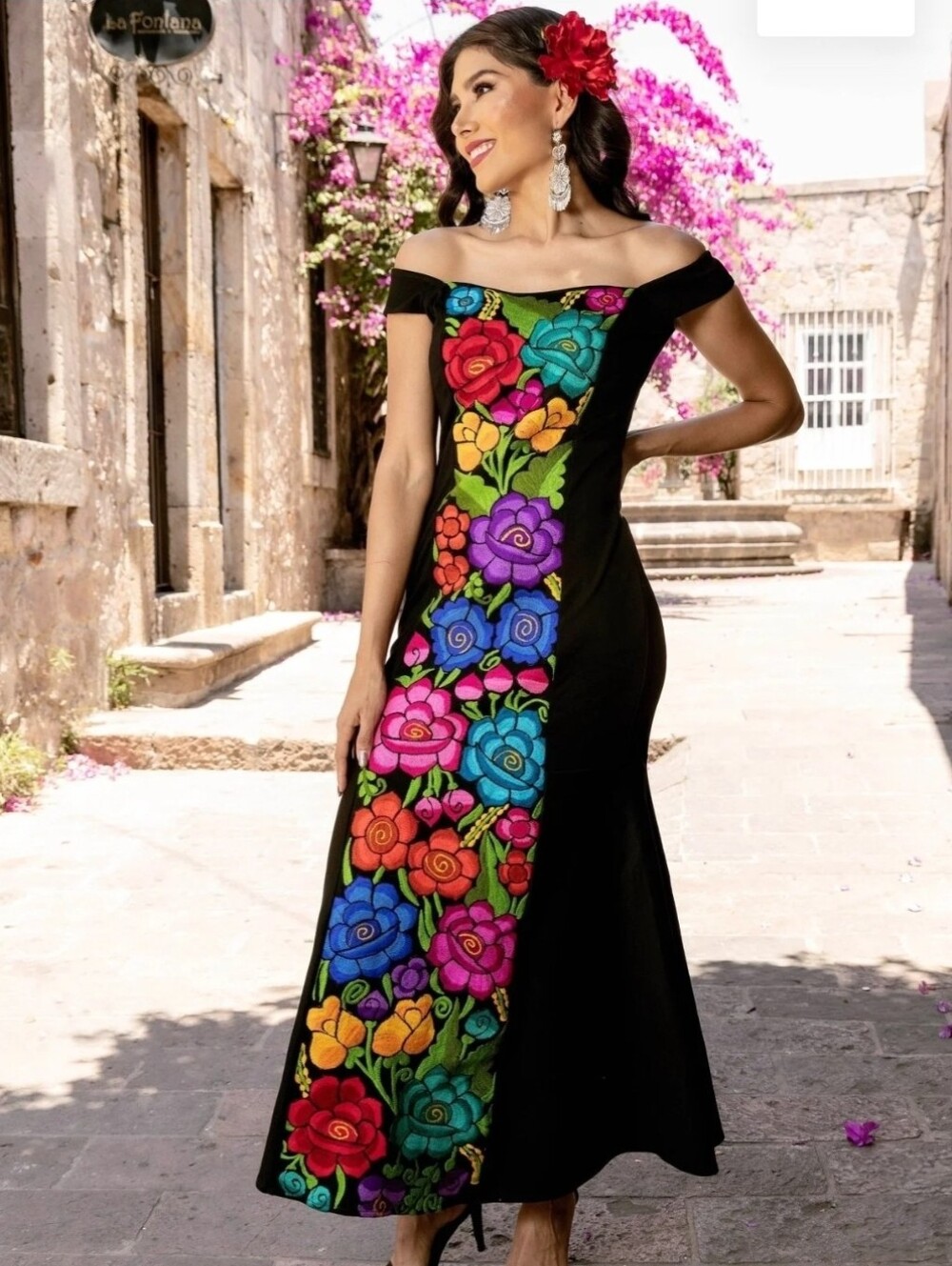 Solei Ethnic Julieta Floral Embroidery Mexican Dress